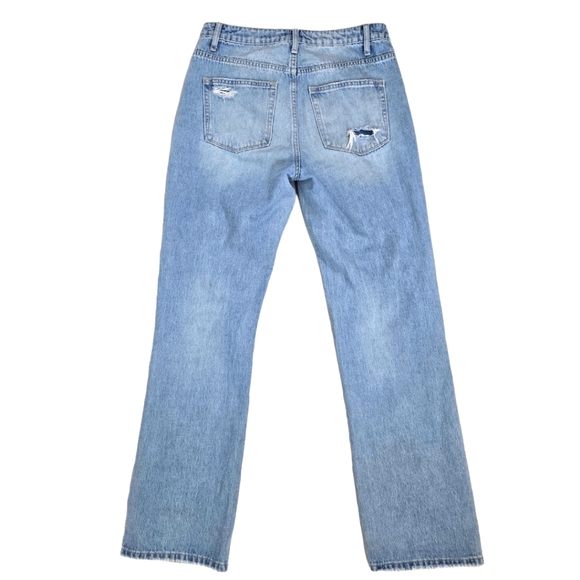 Vervet Blue High Rise Busted Knee Cotton Denim Jeans - Picture 2 of 9